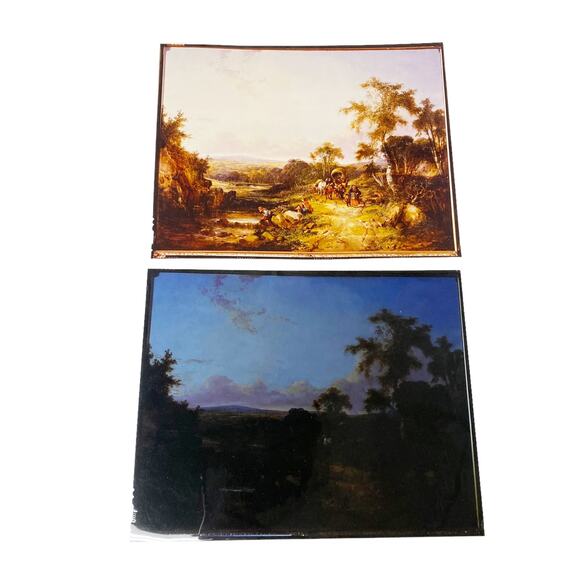 Vintage Scenic Painting Photograph With Negative - Picture 1 of 6